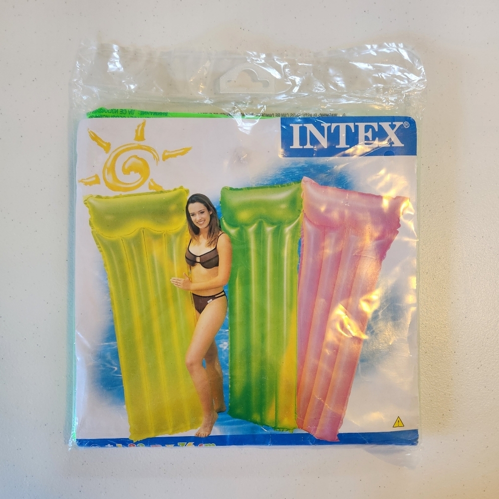 Intex Wet Set 2011 Swim Pool Air Mat Raft Float 72"X30" Neon Green 59717